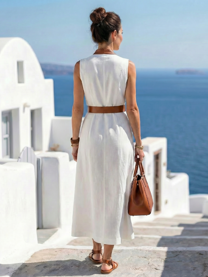 Myra | Robe midi à lignes contrastées