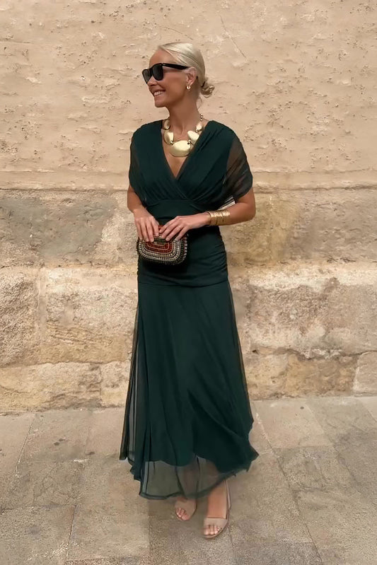 Louise | Robe maxi de fête élégante à col V