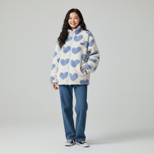 Mégane | Veste réversible à cœurs