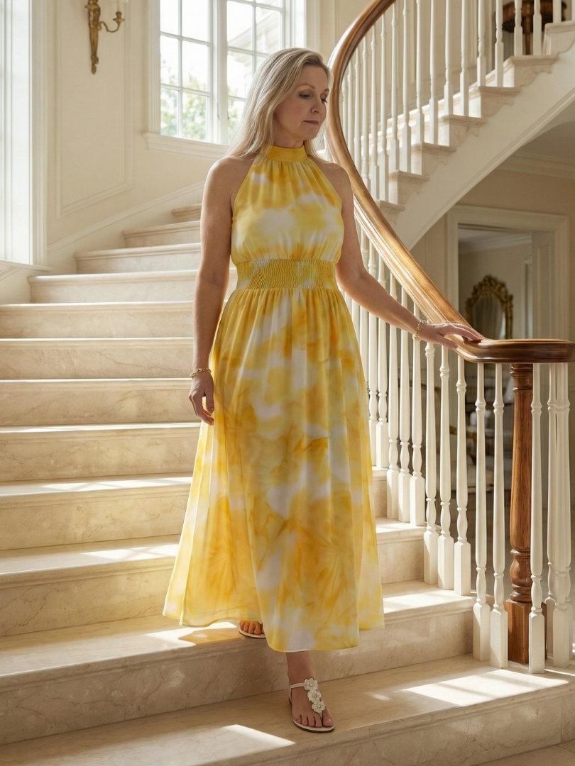Signe | Robe midi encolure halter