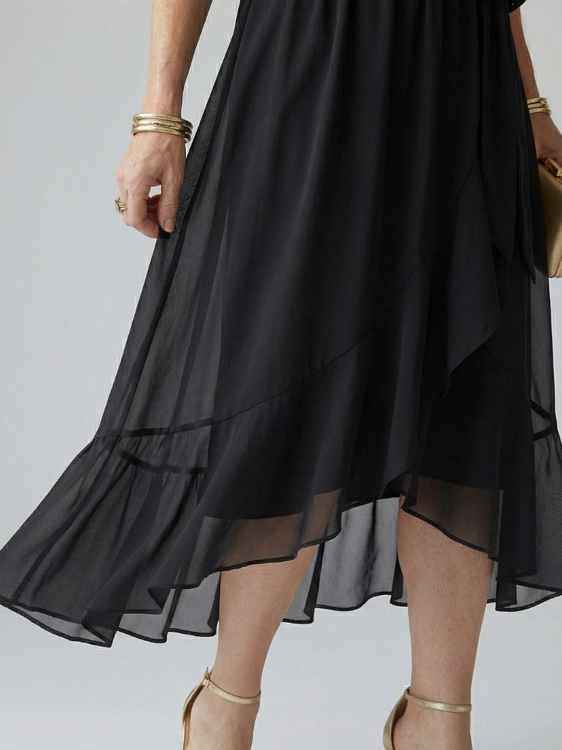 Solveig | Robe midi drapée nouée