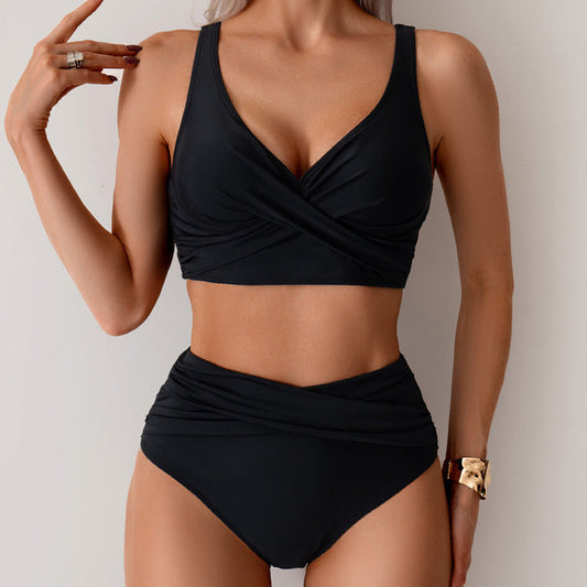 Greta | Bikini taille haute haut croisé
