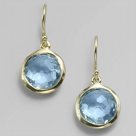 Élégantes boucles d'oreilles en cristal bleu