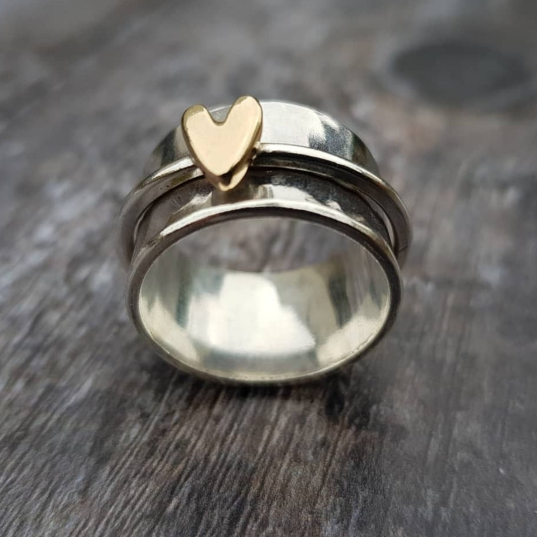 Mely | Bague dorée en argent en forme de cœur