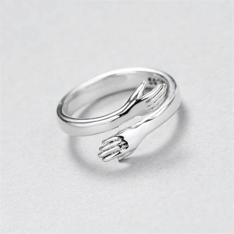Bague en Argent Ajustable Hug
