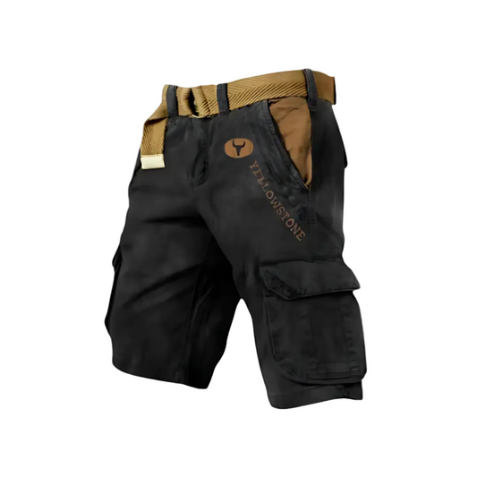 Lorenzo | Short cargo noir multipoches