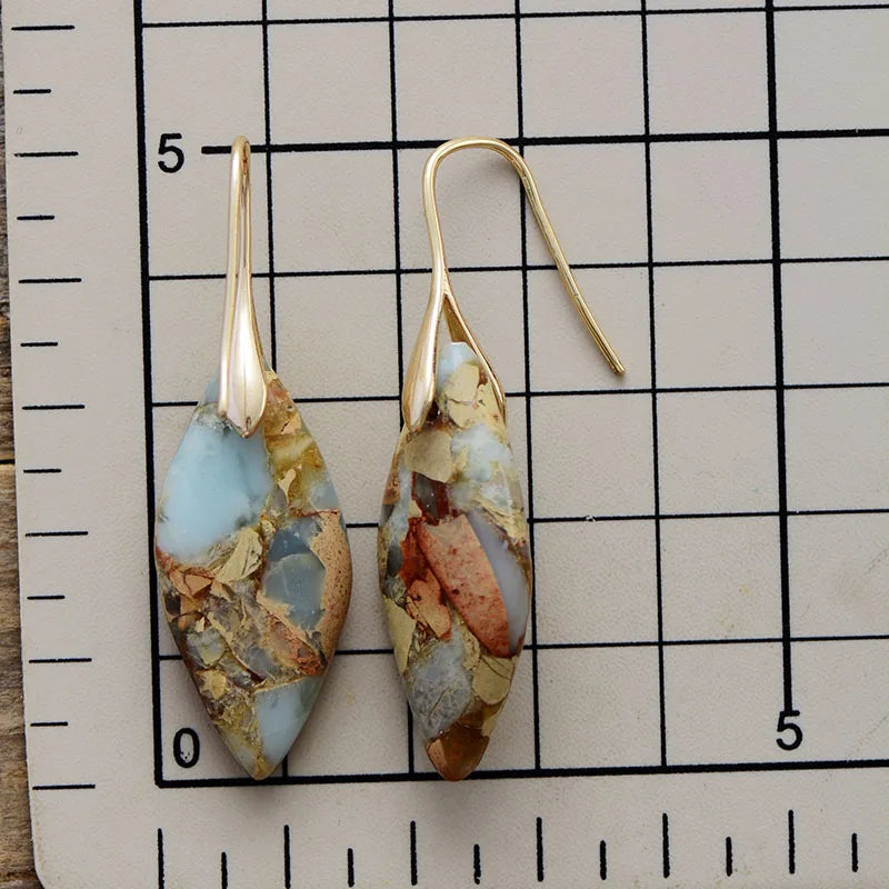 Boucles d'oreilles en pierre naturelle en forme de goutte