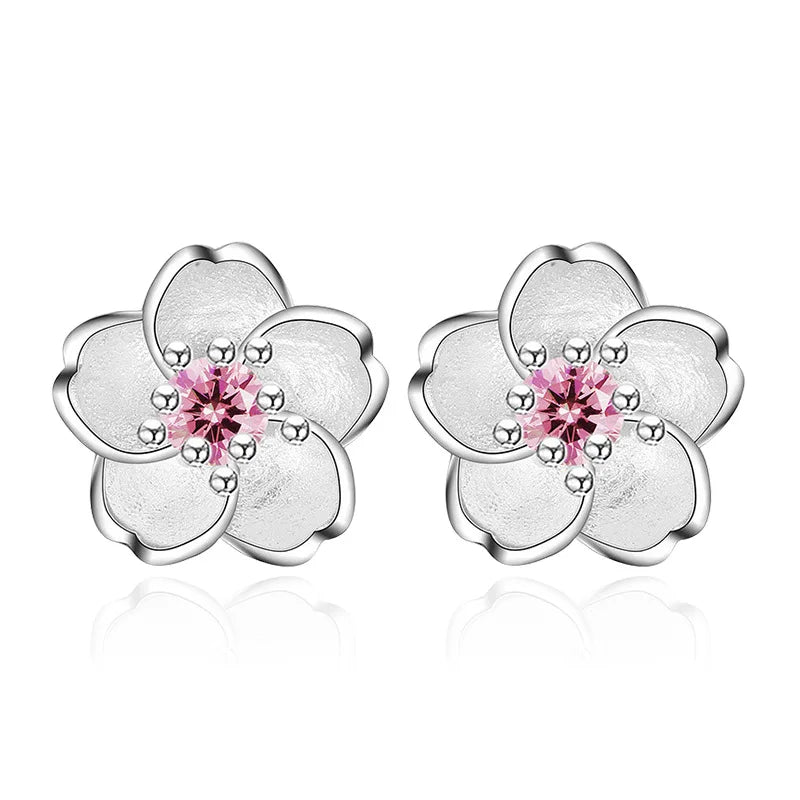 Boucles d'oreilles florales en zircon