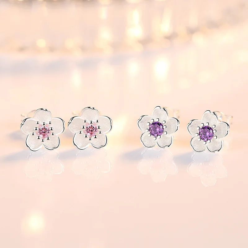 Boucles d'oreilles florales en zircon