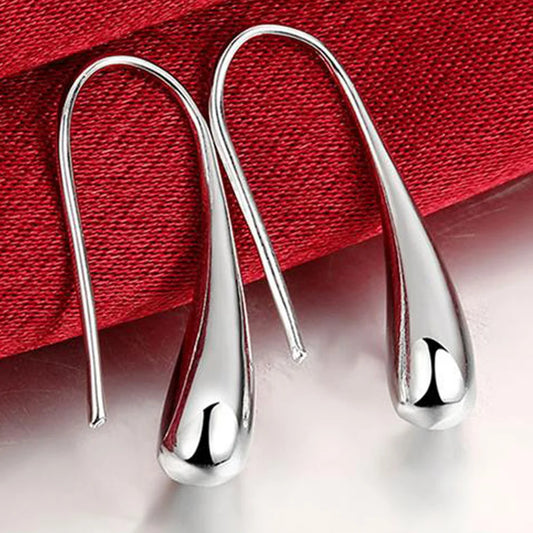 Boucles d'oreilles en argent sterling en forme de goutte d'eau