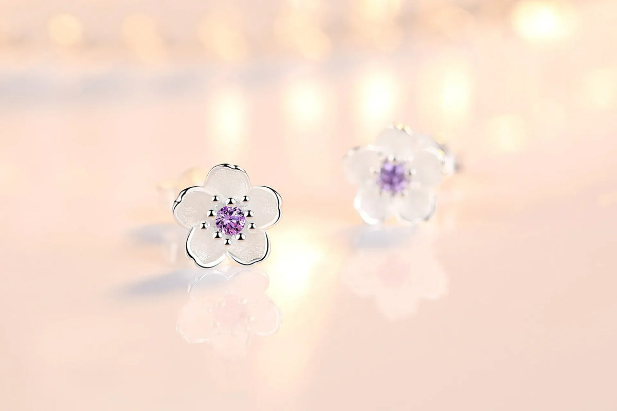 Boucles d'oreilles florales en zircon
