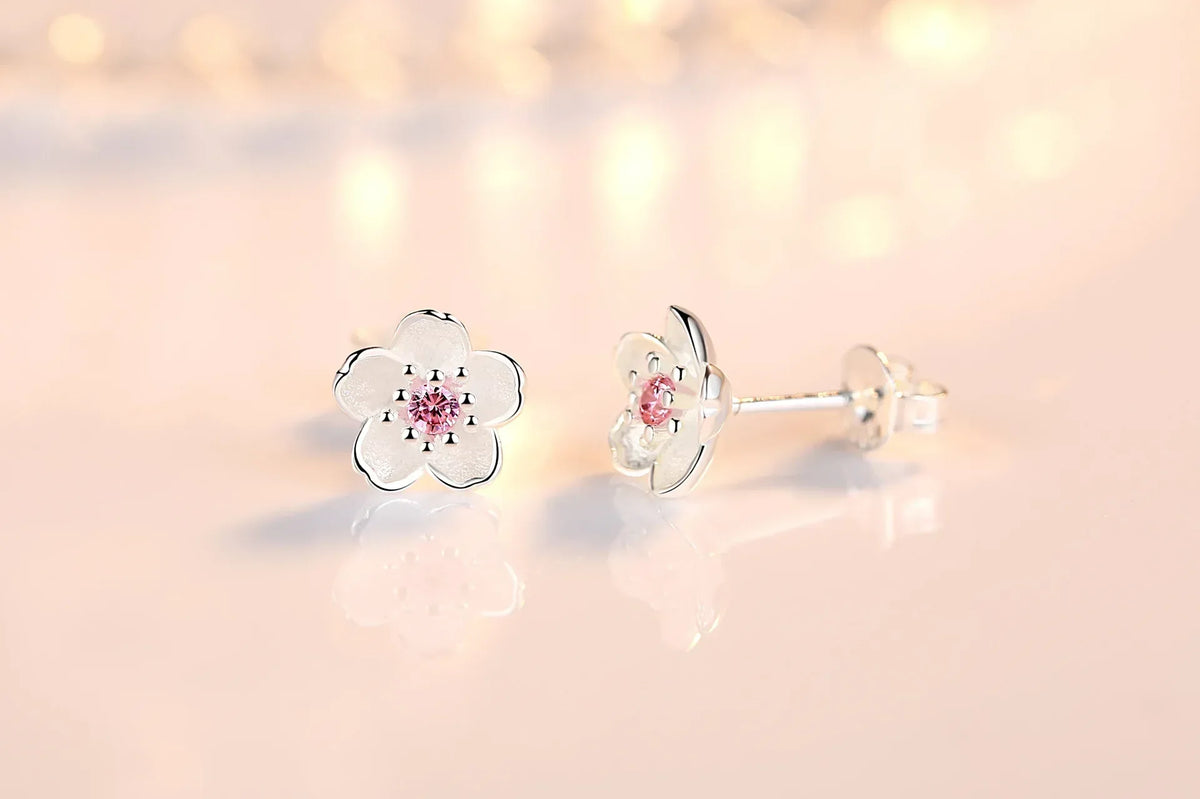 Boucles d'oreilles florales en zircon