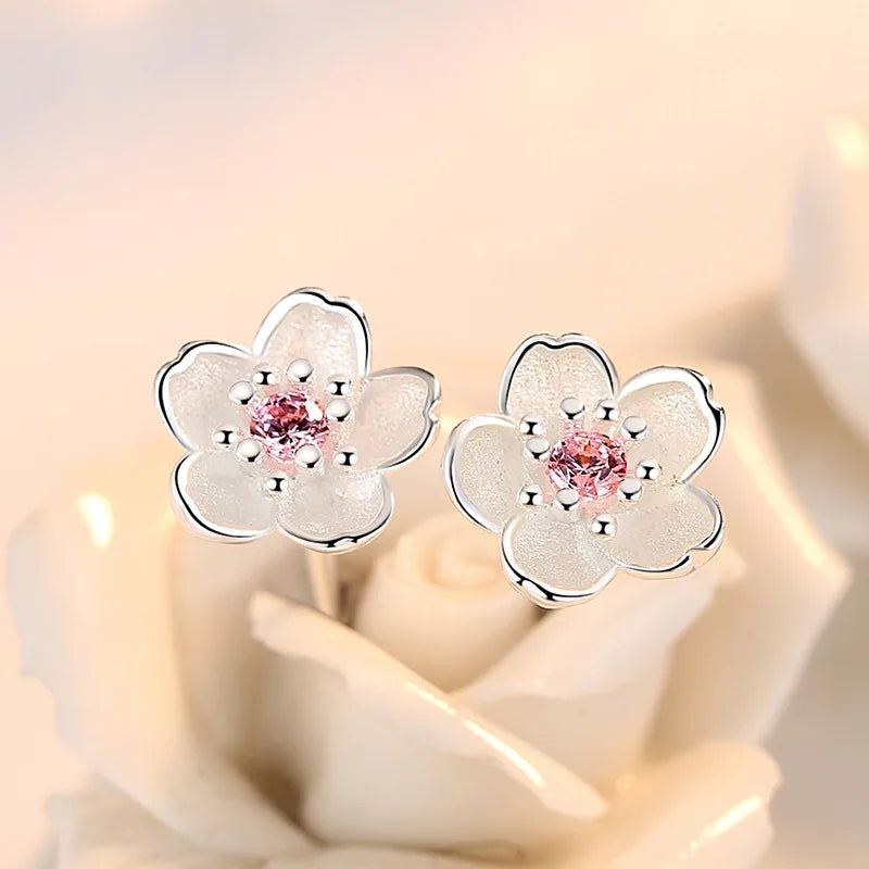 Boucles d'oreilles florales en zircon
