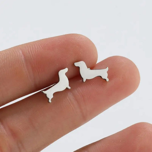 Boucles d'oreilles clous teckel