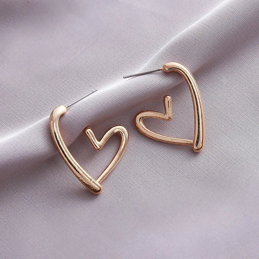 Boucles d'oreilles élégantes en forme de cœur en or rose