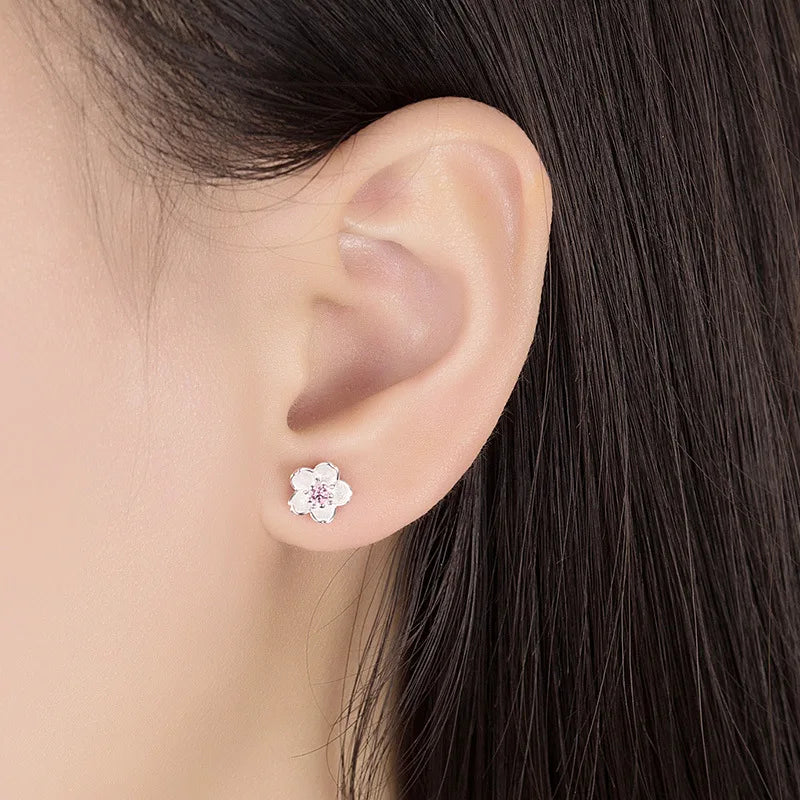 Boucles d'oreilles florales en zircon