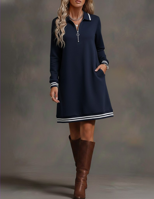 Chantal | Robe droite à col revers