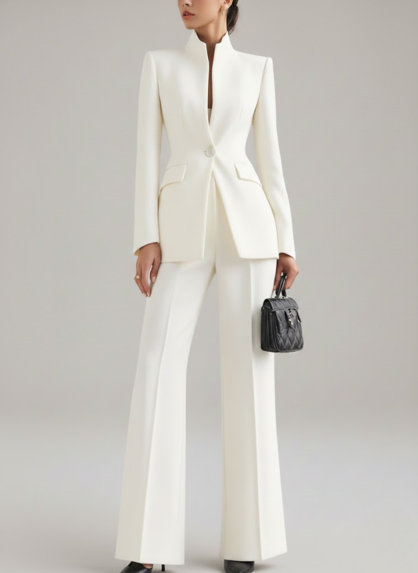 Dominique | Tailleur pantalon bleu nuit