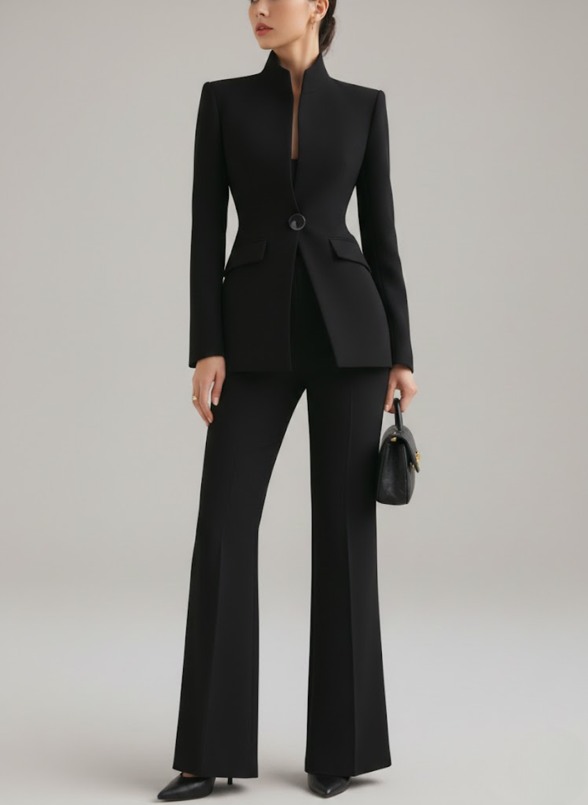 Dominique | Tailleur pantalon bleu nuit