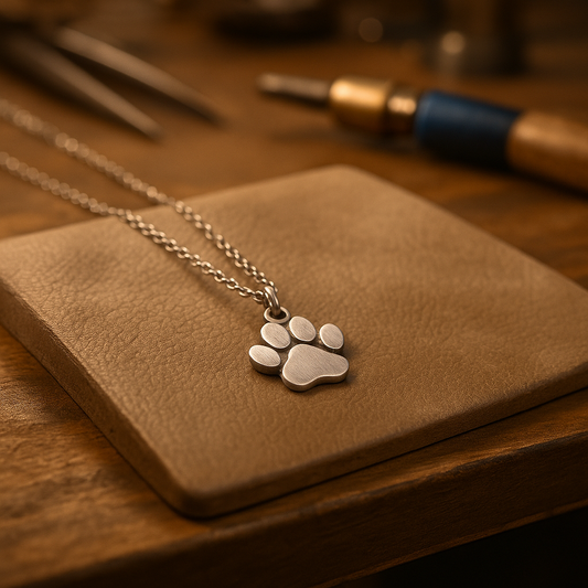 Collier Élégant en Argent avec Patte – Acier Inoxydable