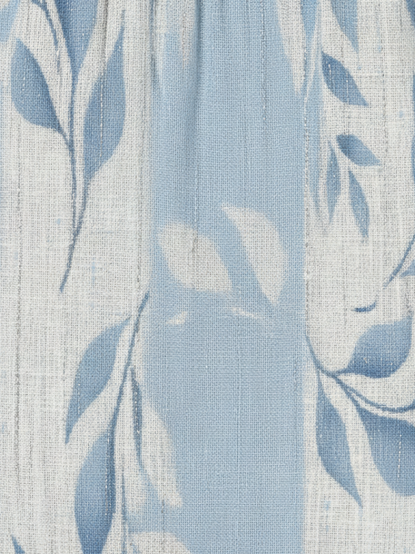 Solene | Robe midi bleue à motif feuille
