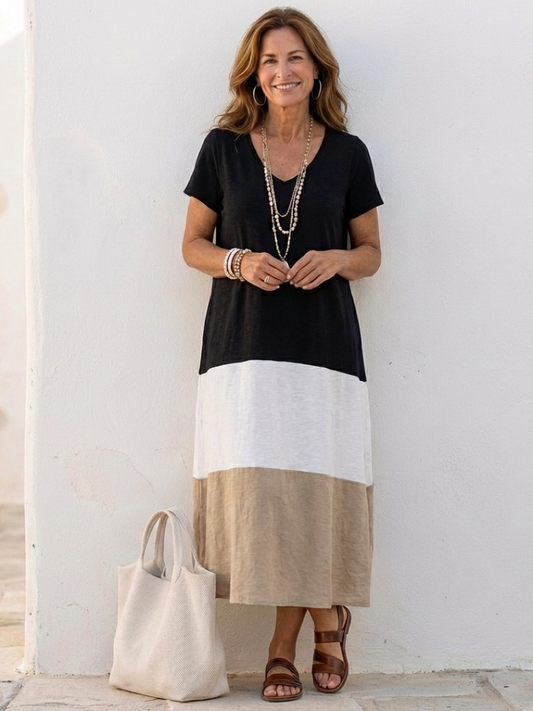 Thailia | Robe midi à manches courtes