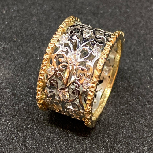 Mika | Bague vintage en zircone feuille de lierre