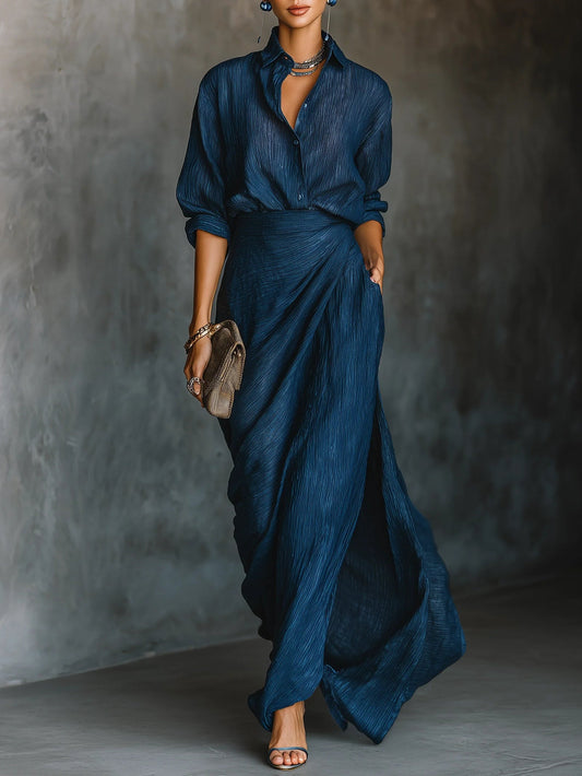Satine | Ensemble Blouse et Jupe en Satin