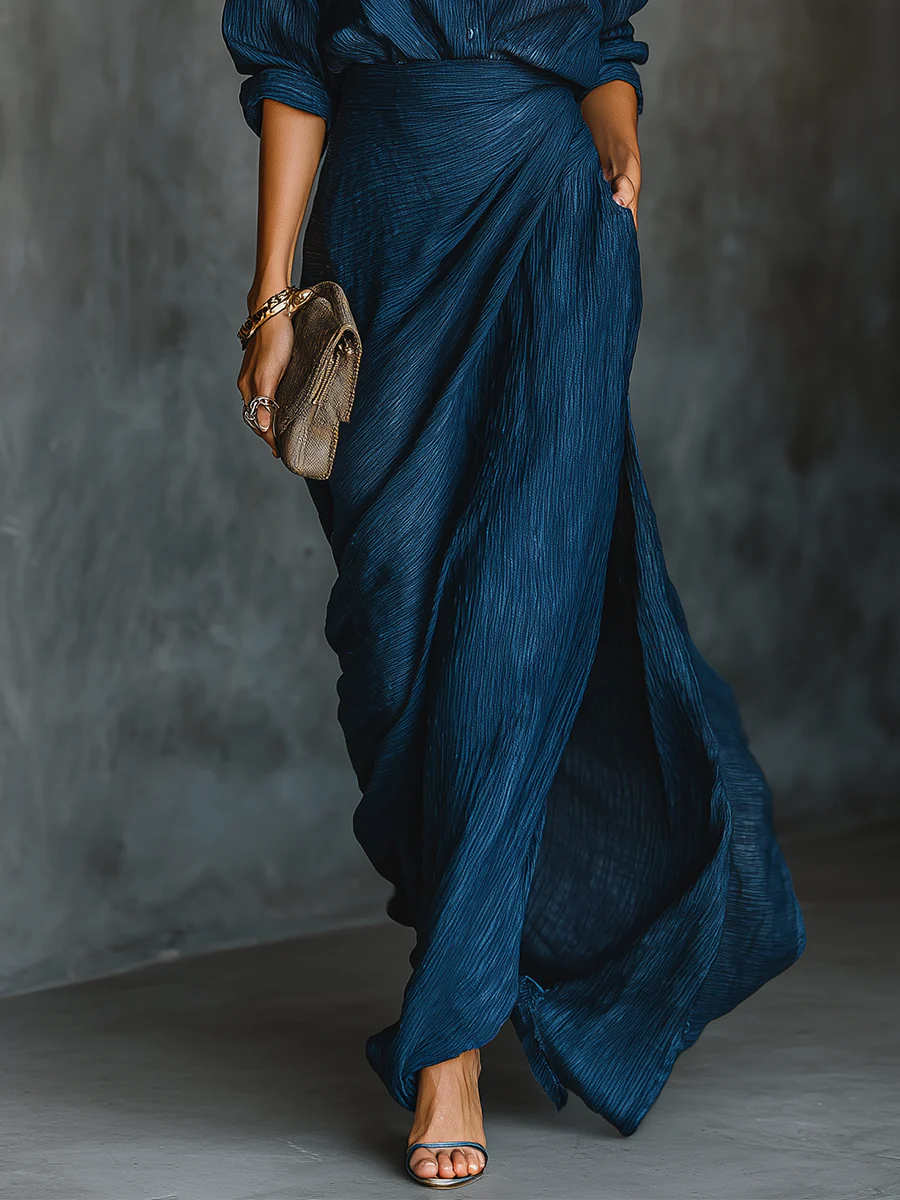 Satine | Ensemble blouse et jupe en satin