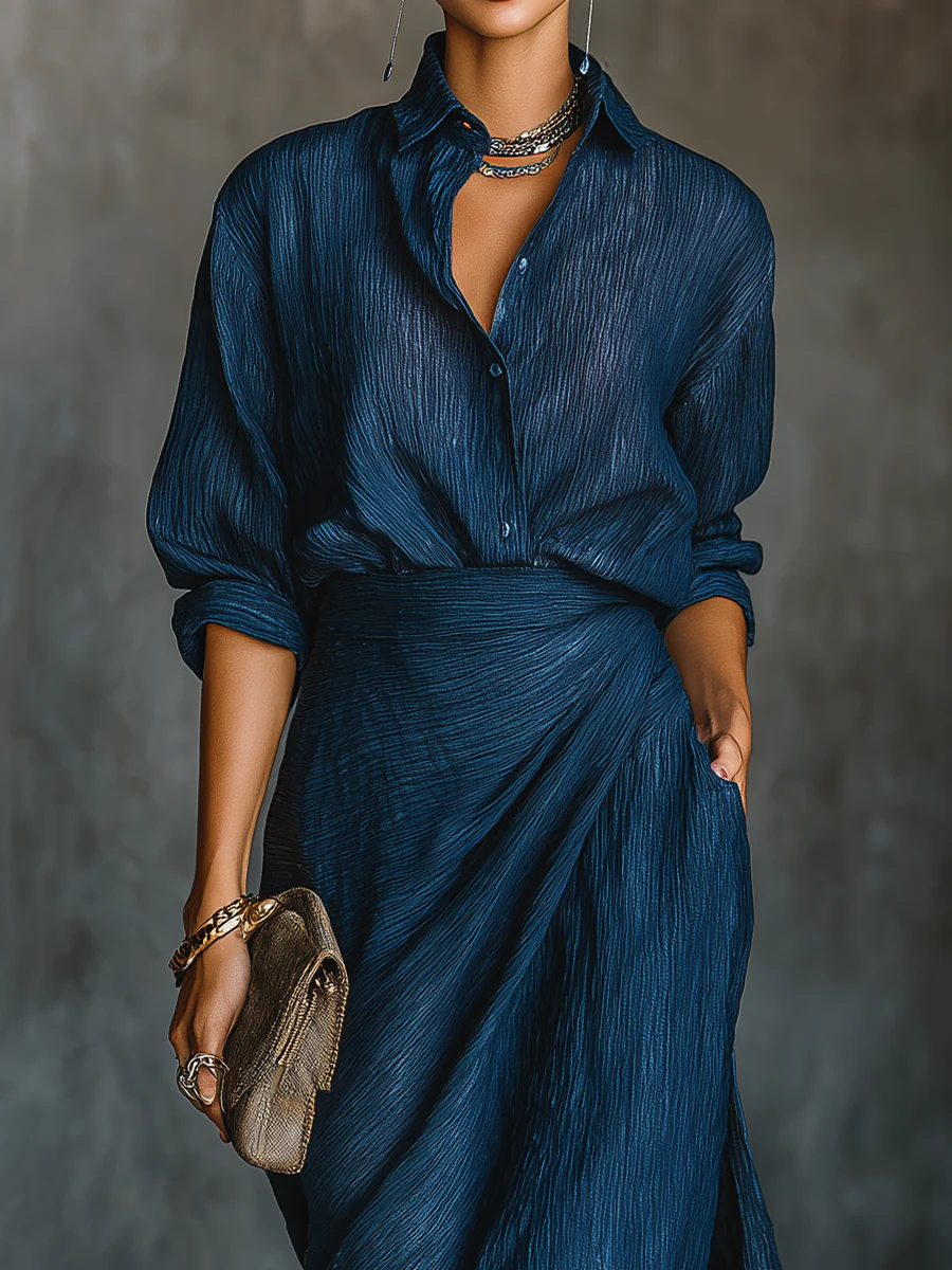 Satine | Ensemble blouse et jupe en satin