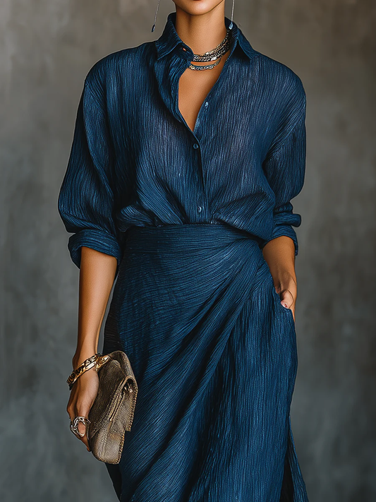 Satine | Ensemble blouse et jupe en satin