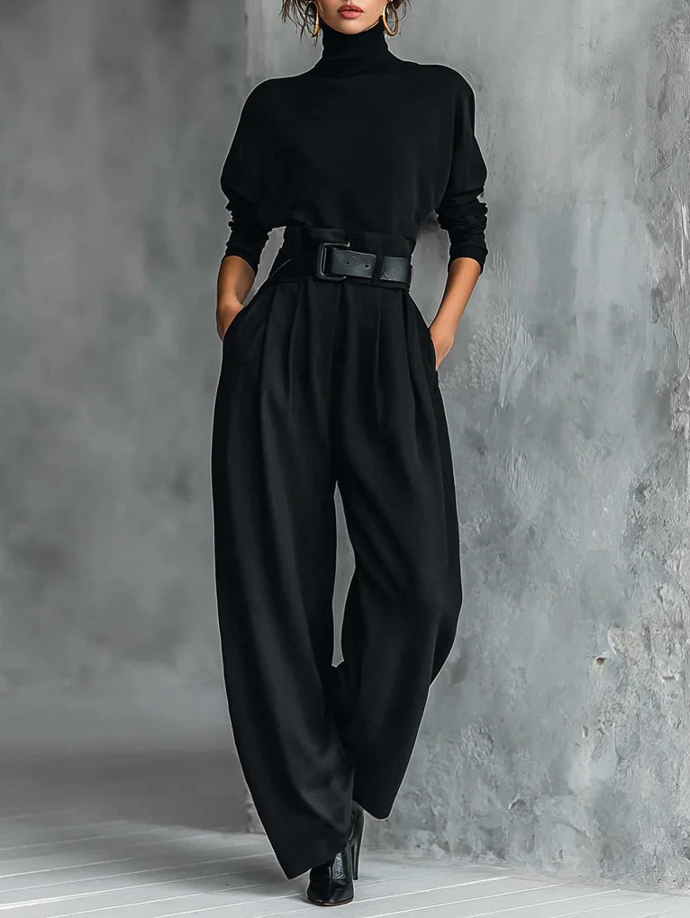 Cyrielle | Ensemble col roulé et pantalon droit