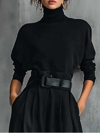 Cyrielle | Ensemble col roulé et pantalon droit