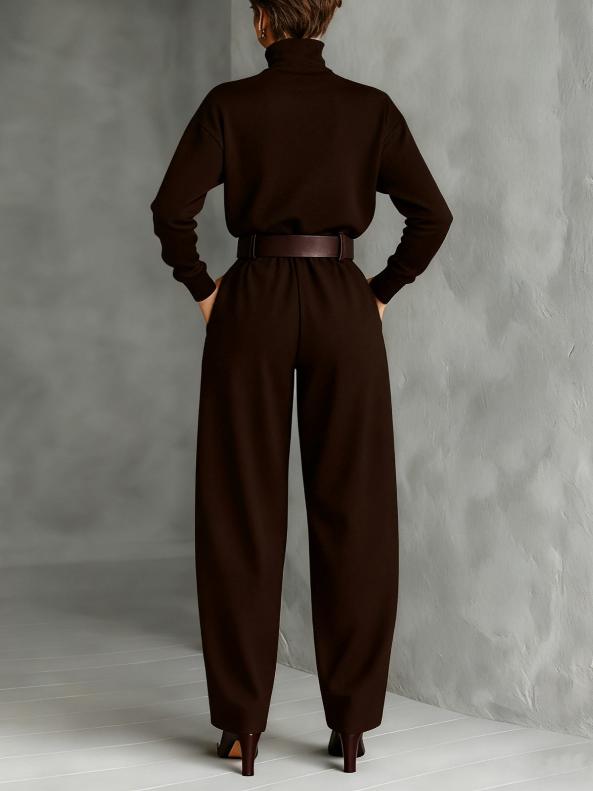 Cyrielle | Ensemble col roulé et pantalon droit