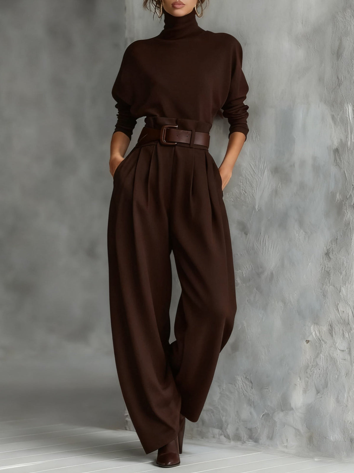 Cyrielle | Ensemble col roulé et pantalon droit