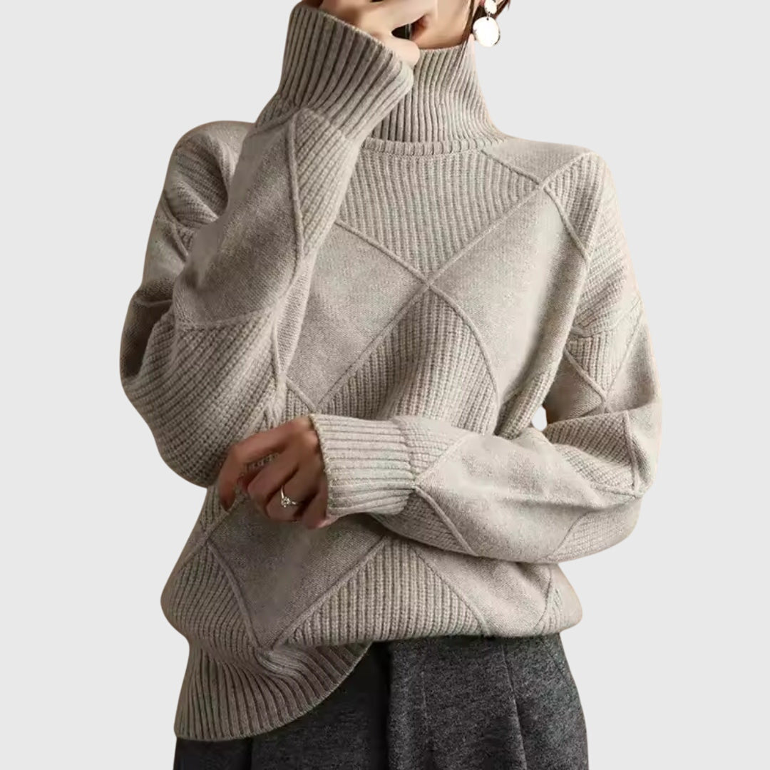 Claudine | Pull à col roulé géométrique