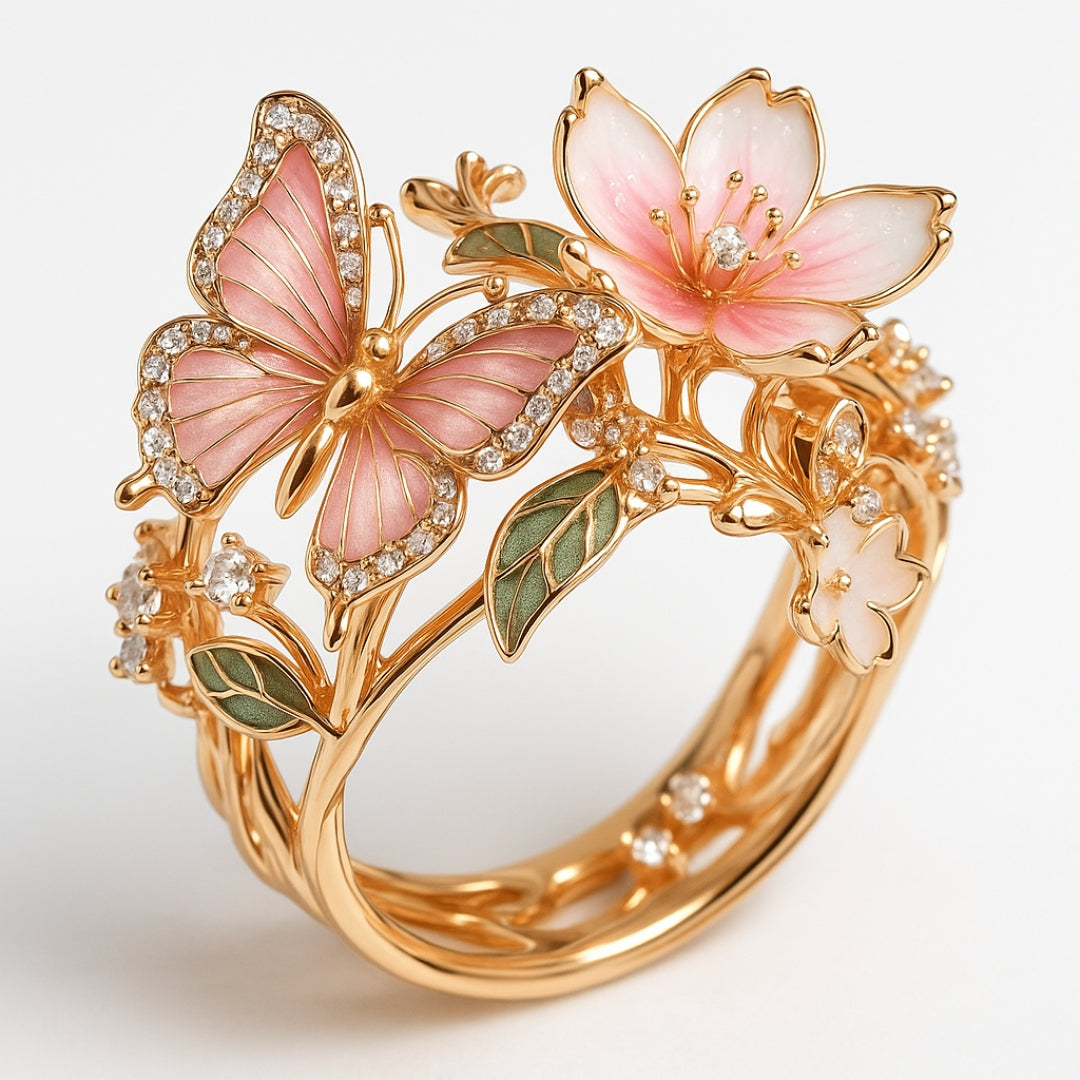 Bague papillon en zircone