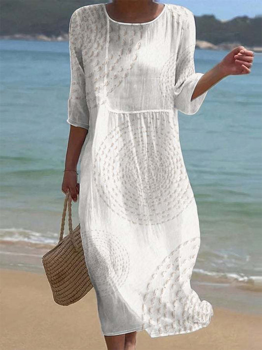 Ida | Robe midi brodée délicate