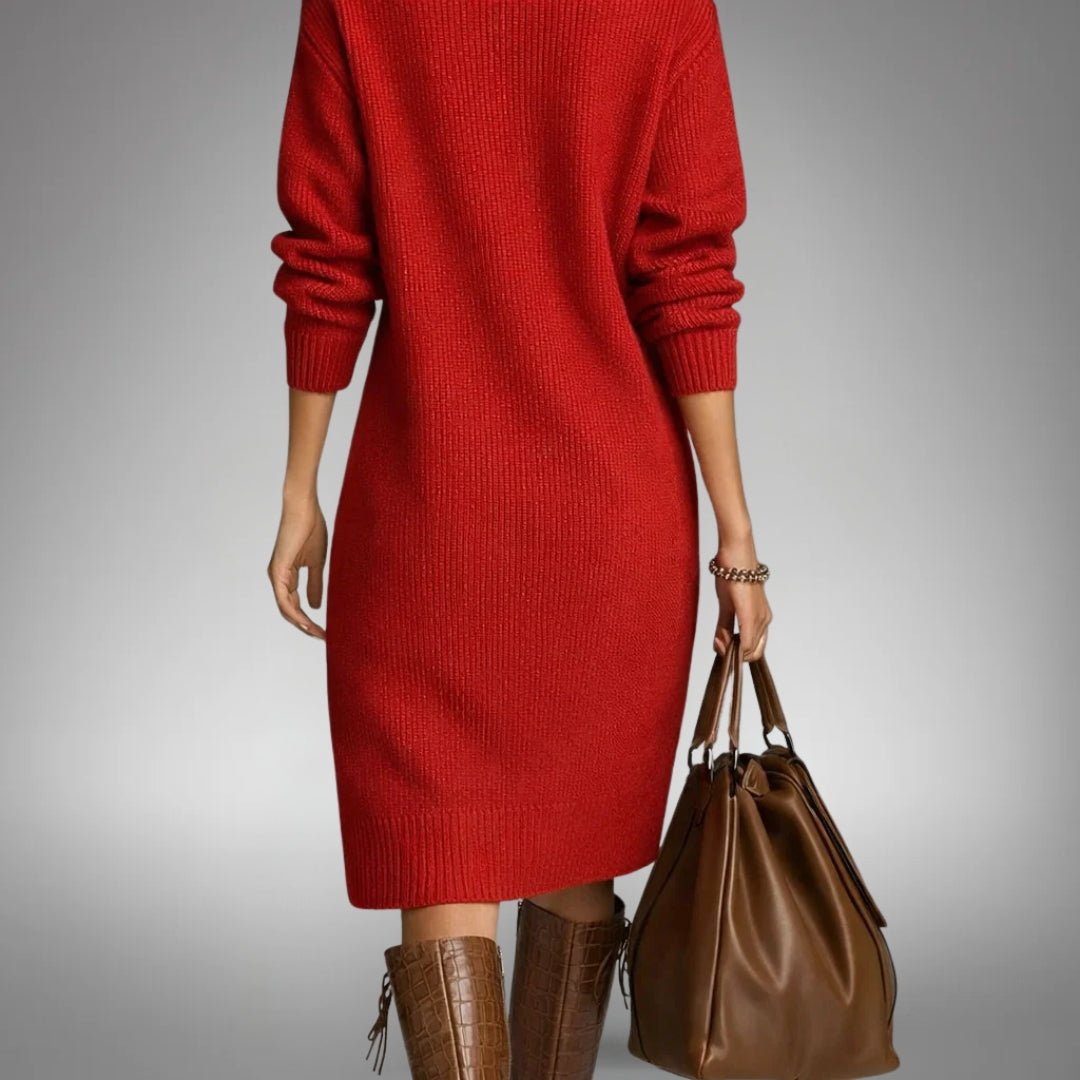 Jolie | Robe en tricot douce avec boutons