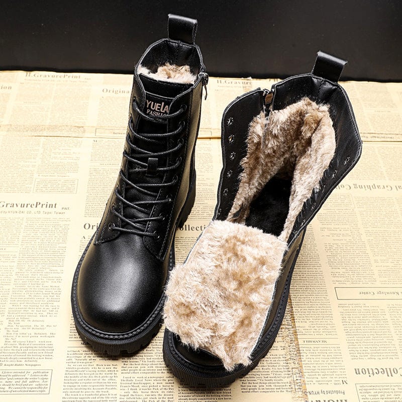 Ébène | Bottes en cuir noir poli