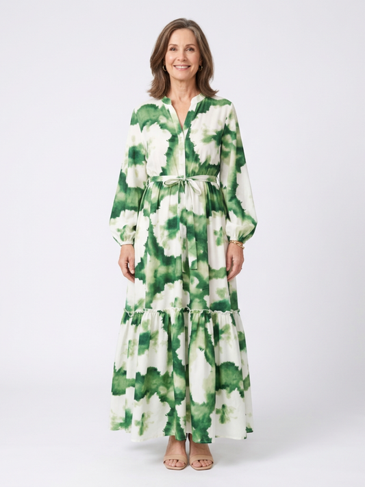 Sabine | Robe maxi à manches longues