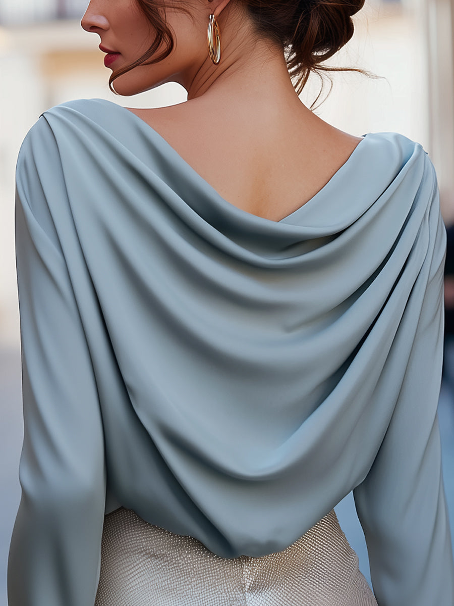 Daphné | Blouse à col bénitier et manches 3/4