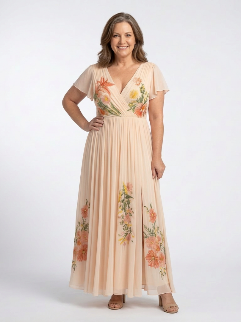 Thea | Robe maxi plissée