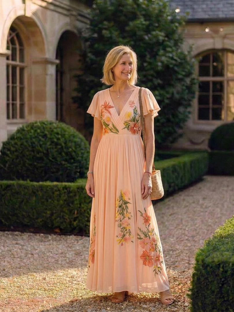 Thea | Robe maxi plissée