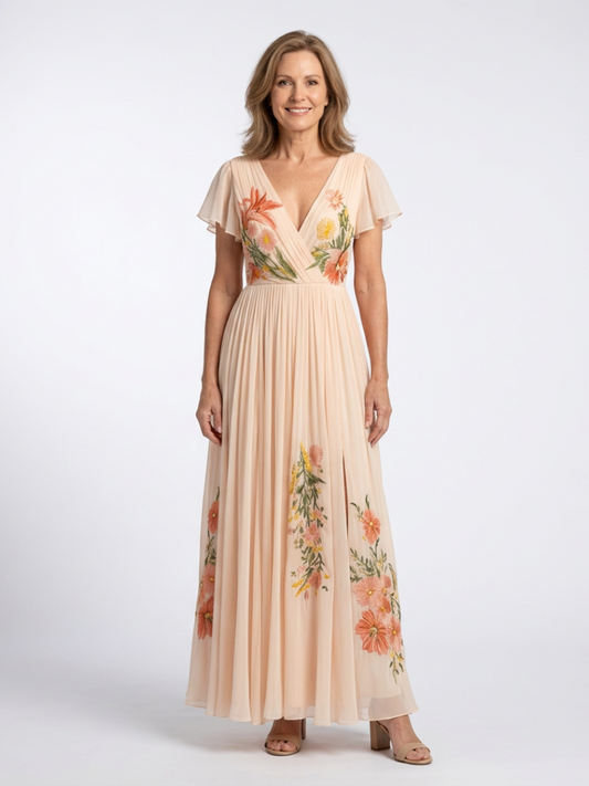Thea | Robe maxi plissée