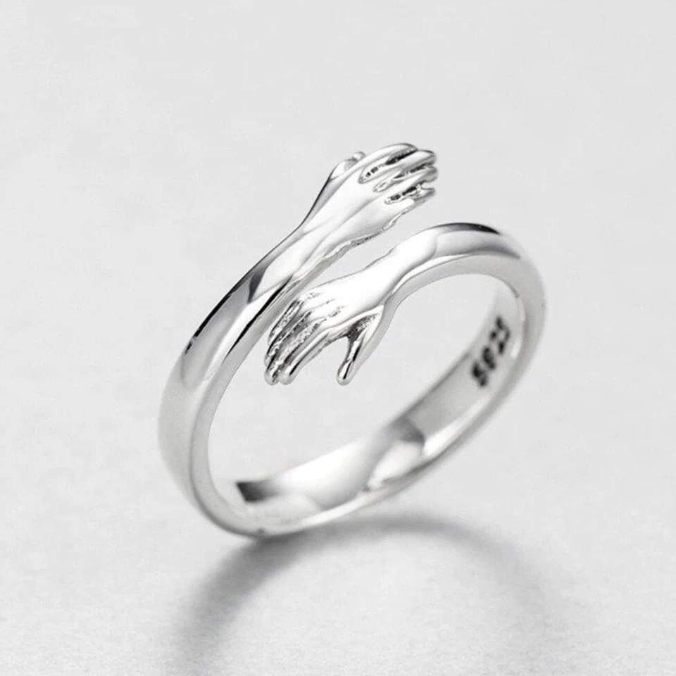 Bague en Argent Ajustable Hug