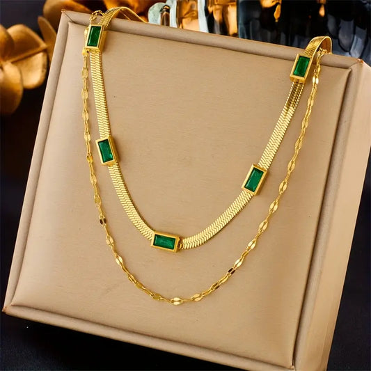 Collier Rétro Double Couche Sorella Gem | Or