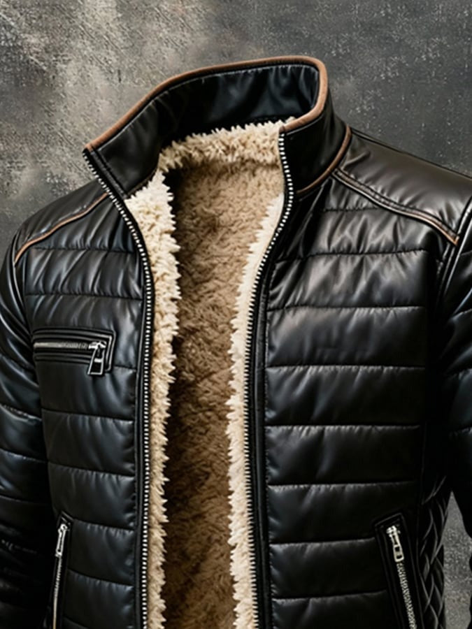 Antony | Veste matelassée noire à doublure sherpa