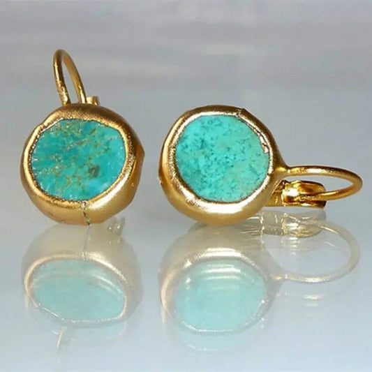 Boucles d'oreilles en or élégantes avec pierres turquoise embellissantes