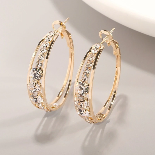 Boucles d'oreilles élégantes avec dorure